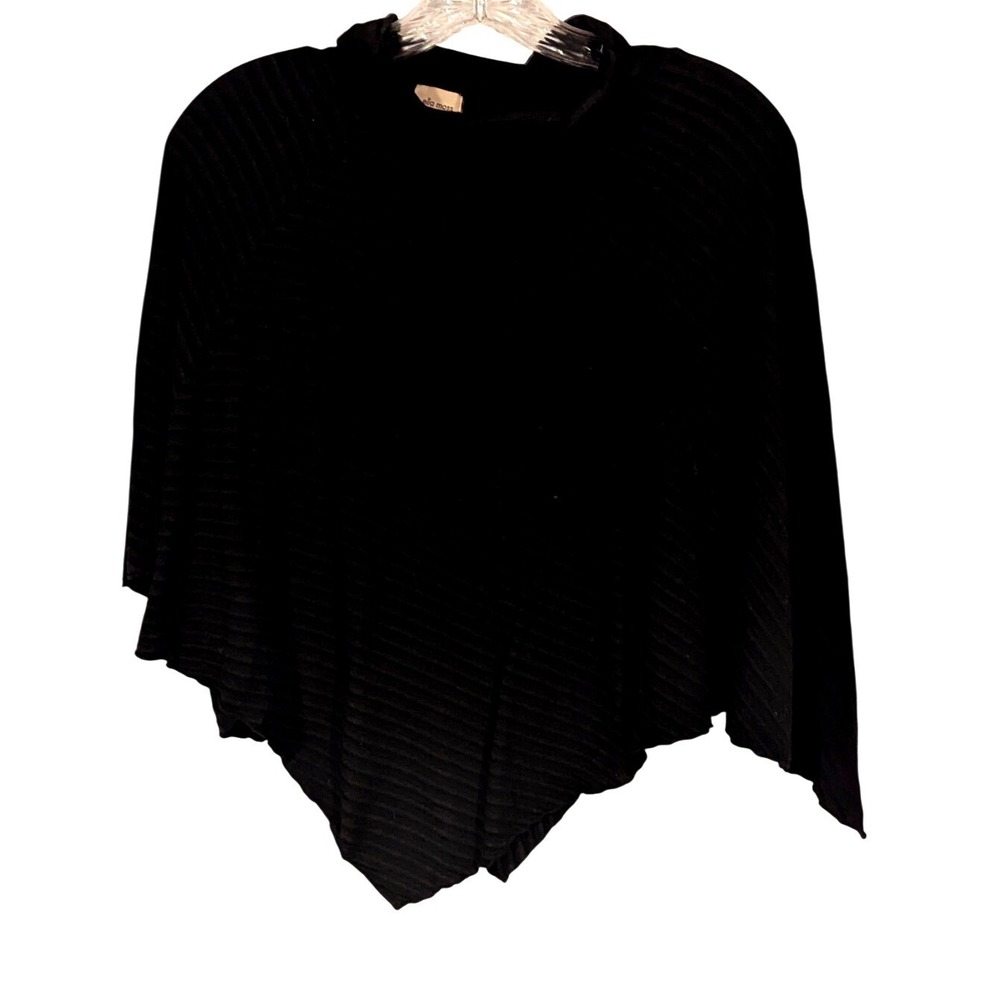Ella Moss Black Ribbed Asymmetrical Tunic Top Cover Up Size XS